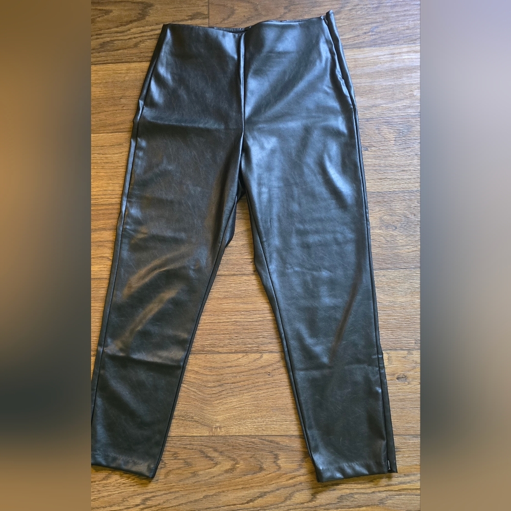 Black Faux Leather Pants
